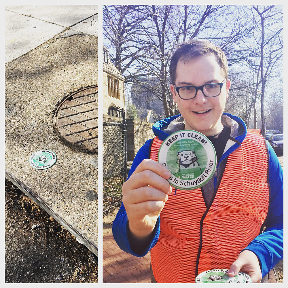 A member of the PWD team took advantage of last month's warm spell to mark storm drains in his watershed. You can find your watershed critter and get a free kit too!