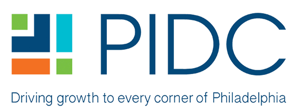 PIDC (logo features a colorful grid resembling a city map to the left of the initials PIDC in dark blue. across the bottom it says Driving growth to every corner of Philadelphia.)