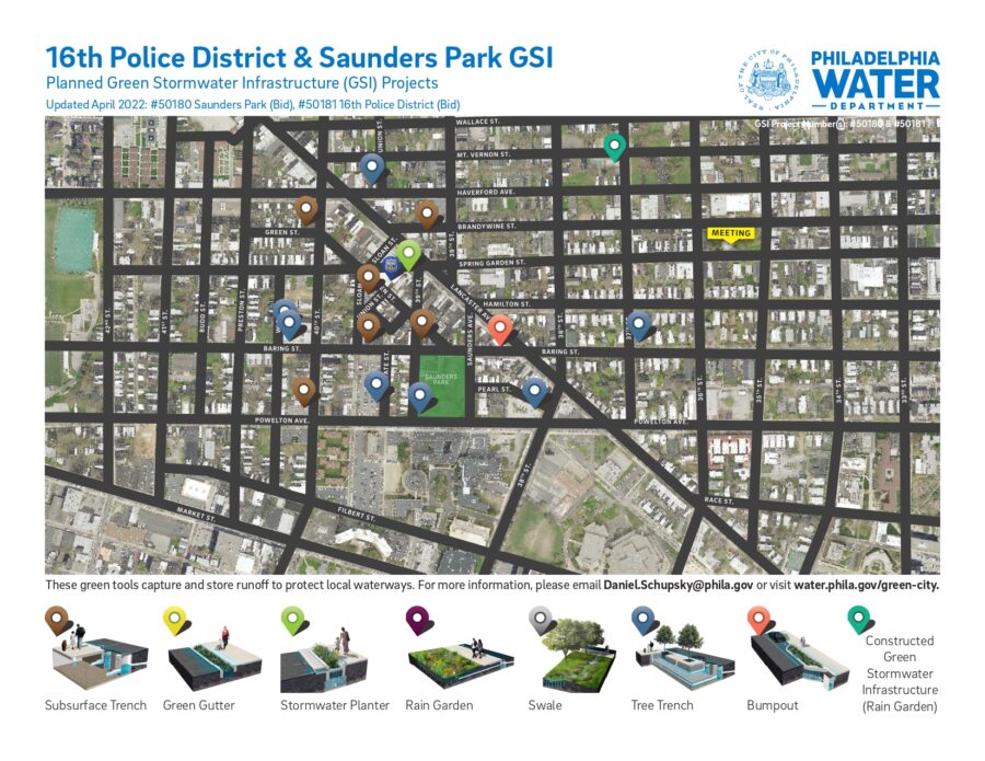16th PD & Saunders Park Map