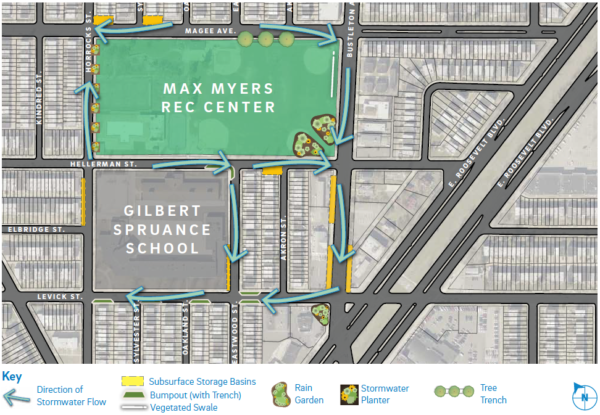 Map of Max Myers green infrastructure project