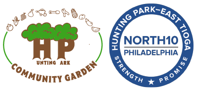 Hunting Park Community Garden logo and North10 logo side by side