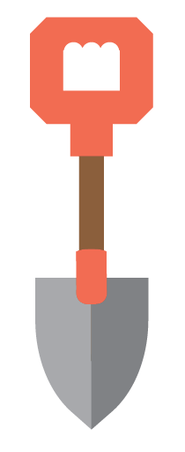 a simple graphic of a spade-type shovel