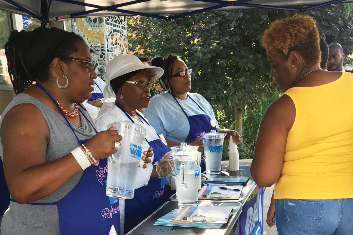 Residents stop by the Philly Water Bar table at summer events to learn about our safe, high-quality, affordable, convenient, and refreshing tap water - and grab an ice-cold glass!