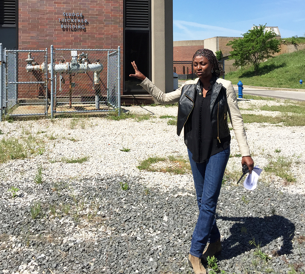 Nafissa Bizo, an Environmental Engineer, gives a tour at the the Northeast Water Pollution Control Plant.