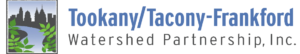 TTF Watershed Partnership (logo features a square illustration of a stream, surrounded by greenery, with the Philadelphia skyline in the background - to the right of the illustration, Tookany/Tacony-Frankford is written in bold blue, with Watershed Partnership, Inc. written below in lighter weight grey text.)