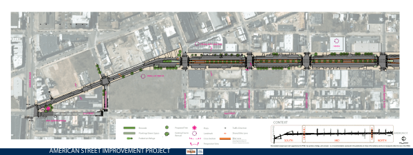 Map of American Street improvements