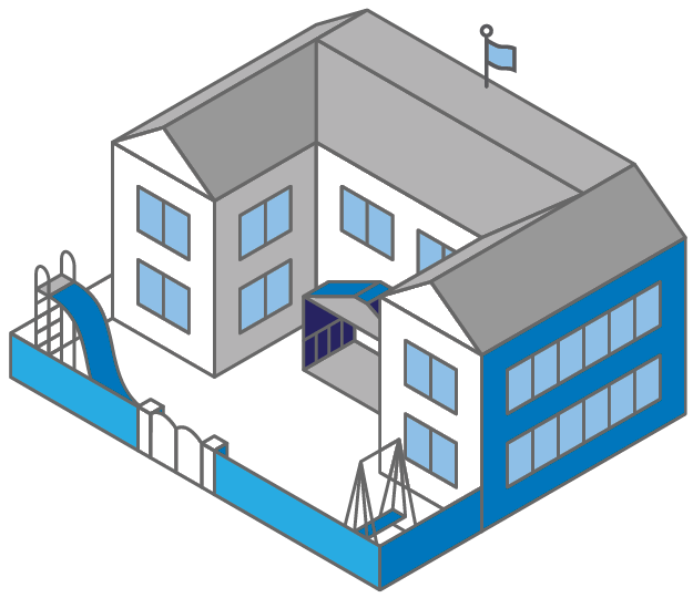 a simple geometric illustration of a school
