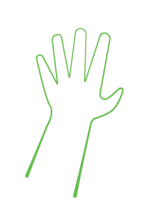 line drawing of a hand reaching out