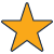 a gold five-pointed star with a thin dark outline