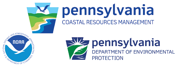 Pennsylvania Coastal Resources Management, National Oceanic and Atmospheric Administration (NOAA), and Pennsylvania Department of Environmental Protection logos