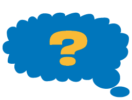 a speech/thought bubble with a question mark inside